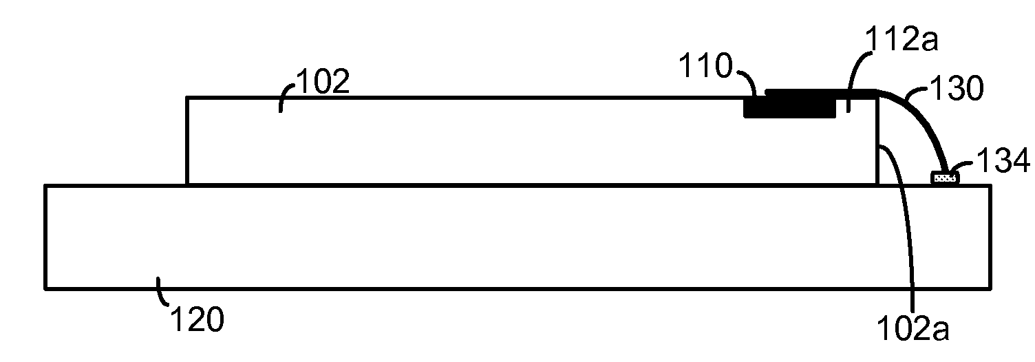 Stacked wire bonded semiconductor package with low profile bond line