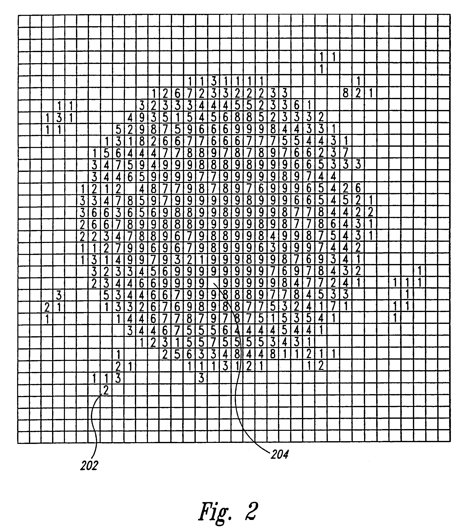 Method and system for extracting data from surface array deposited features