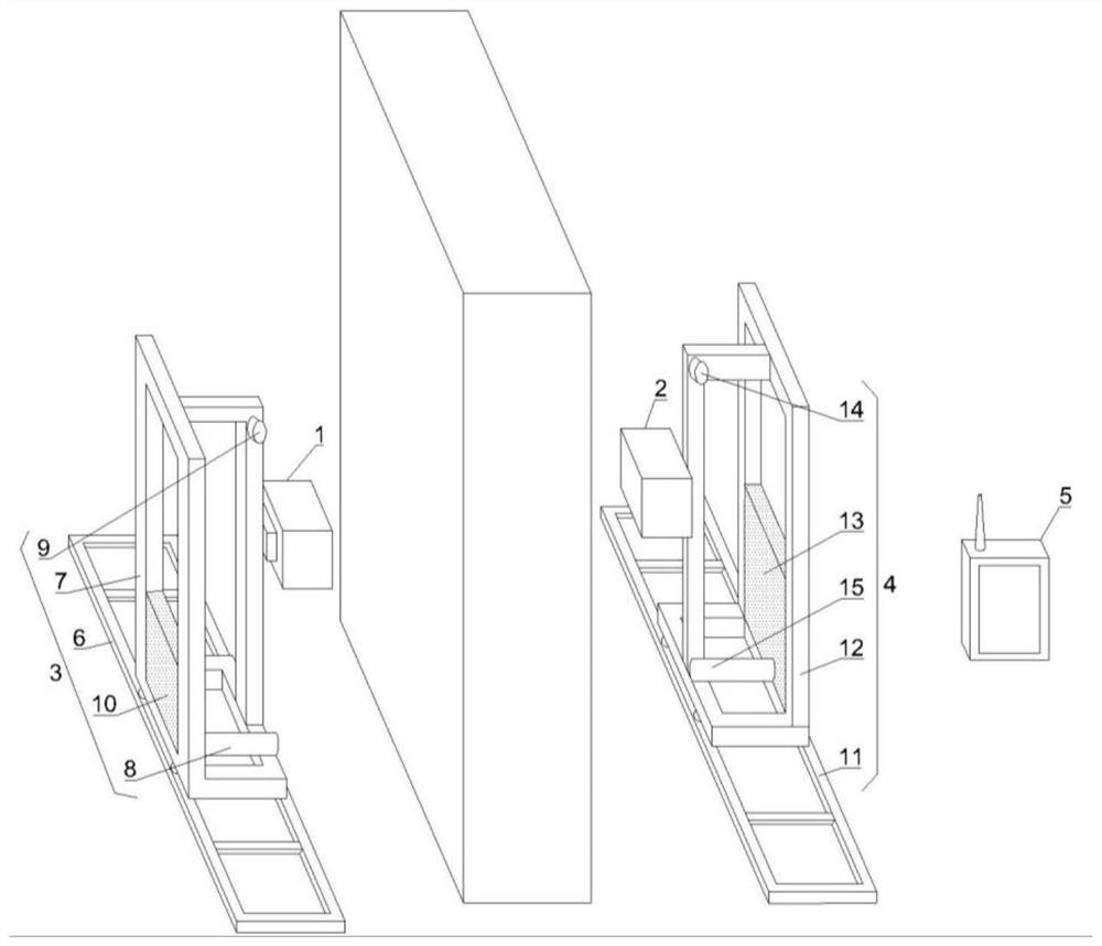 Neutron transmission imaging system for prefabricated wall detection and application thereof