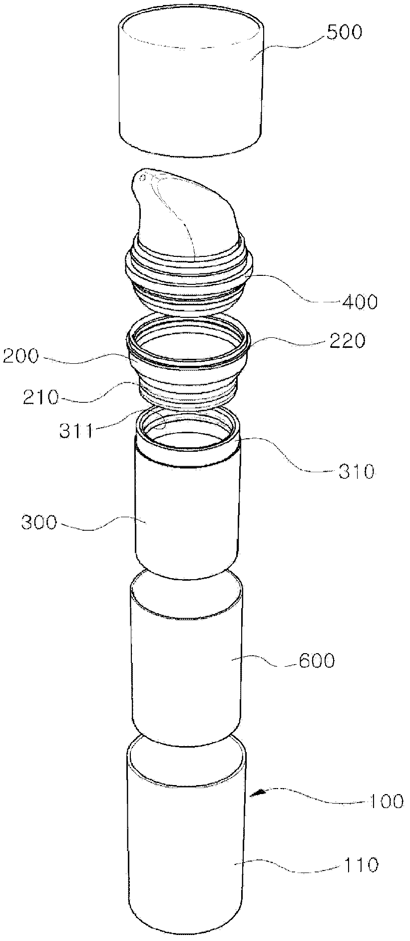 Cardboard tube container of which the contents can be refilled