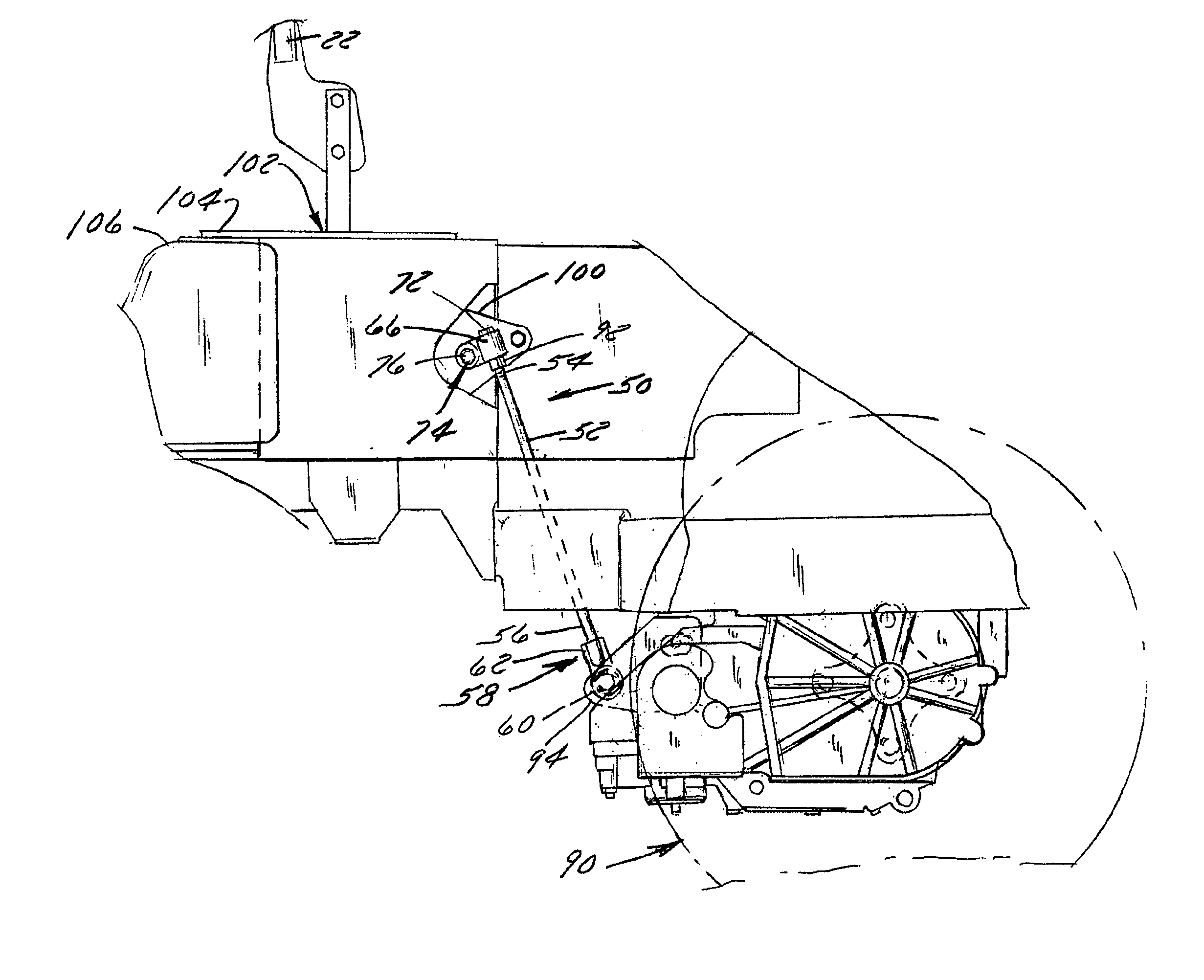 Adjustable pump control linkage for pump driven vehicle