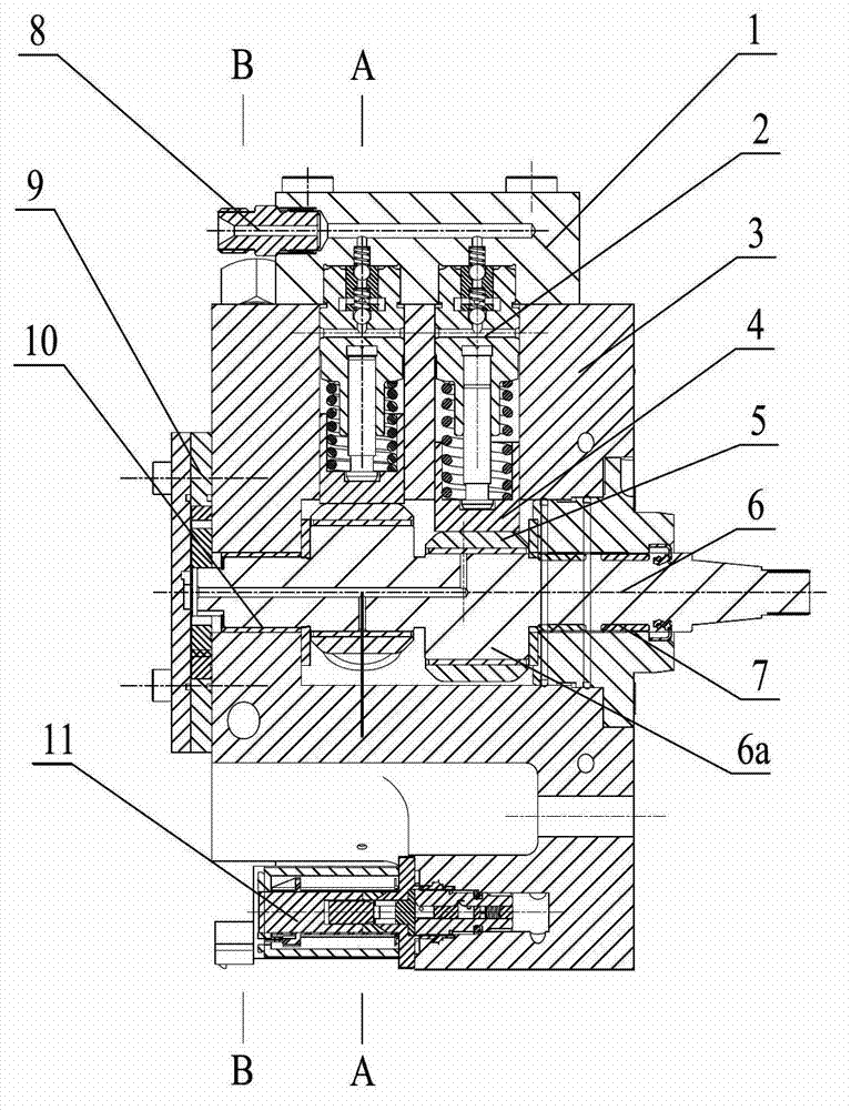 Double-row six-cylinder radial type common-rail oil feed pump