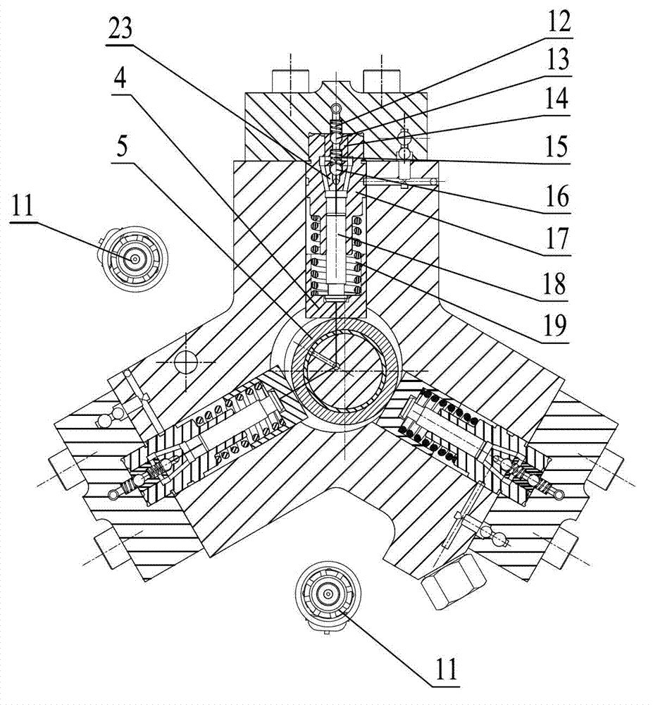 Double-row six-cylinder radial type common-rail oil feed pump