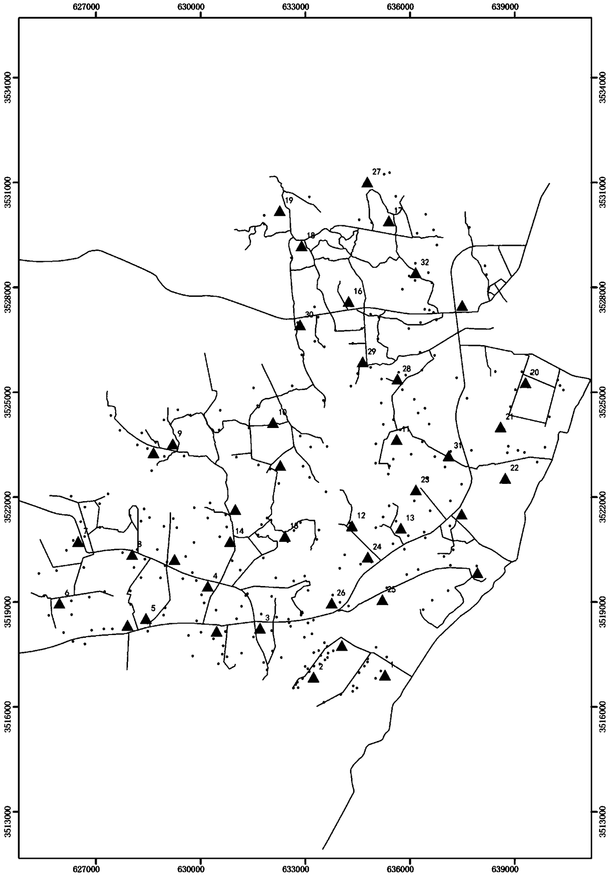 A rural garbage deep-buried bucket layout optimization method based on GIS network analysis