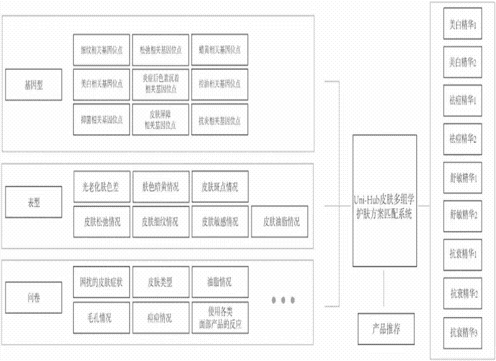 Skincare matching method based on skin multi-omics and terminal