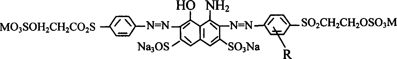 Super black WNN of active azo dye and preparation thereof