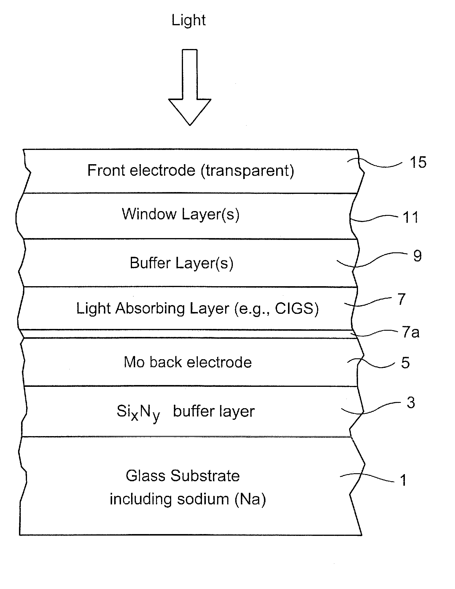 Electrode structure for use in electronic device and method of making same