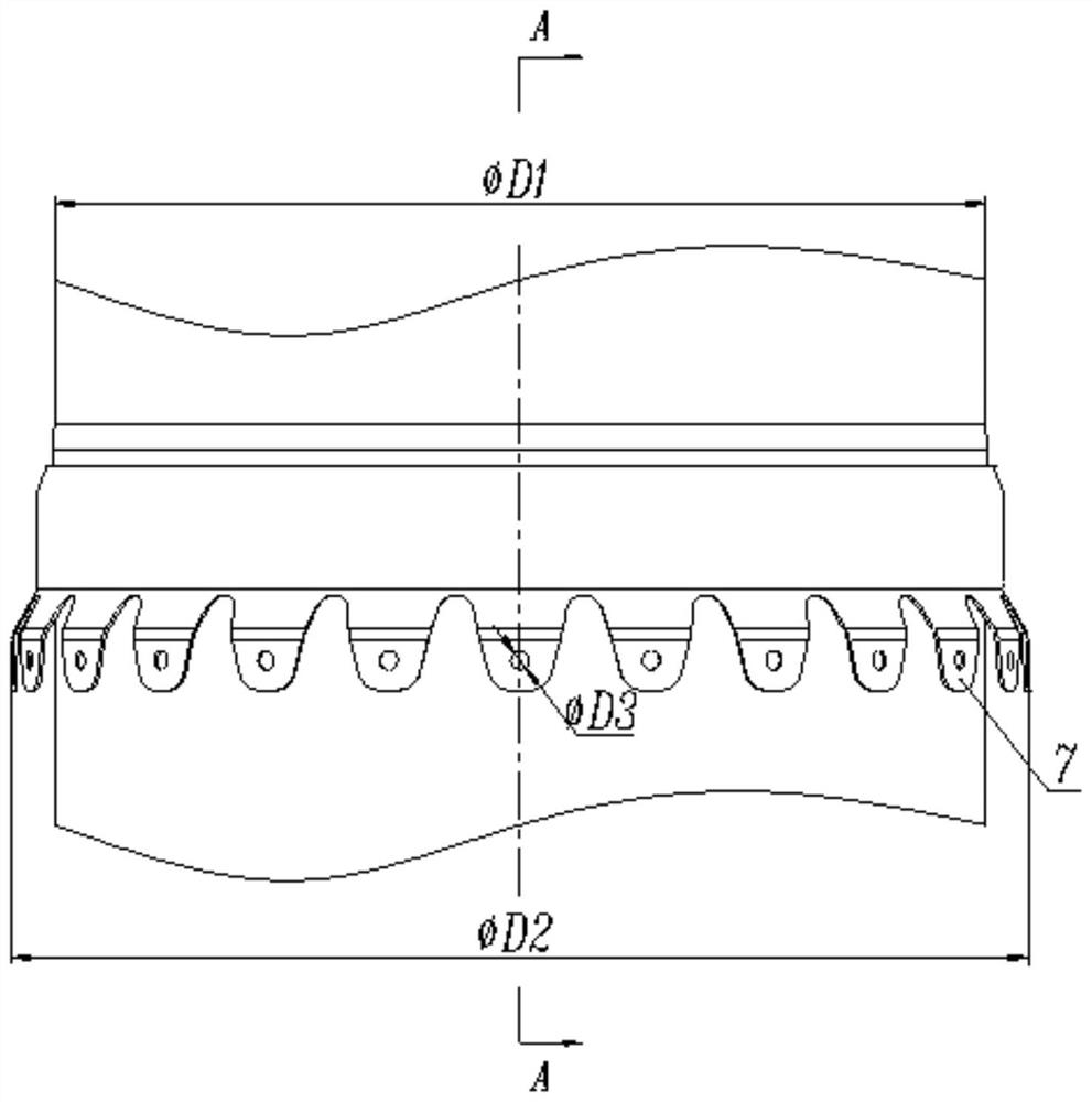 A kind of propellant tank skirt mounting structure and manufacturing method thereof