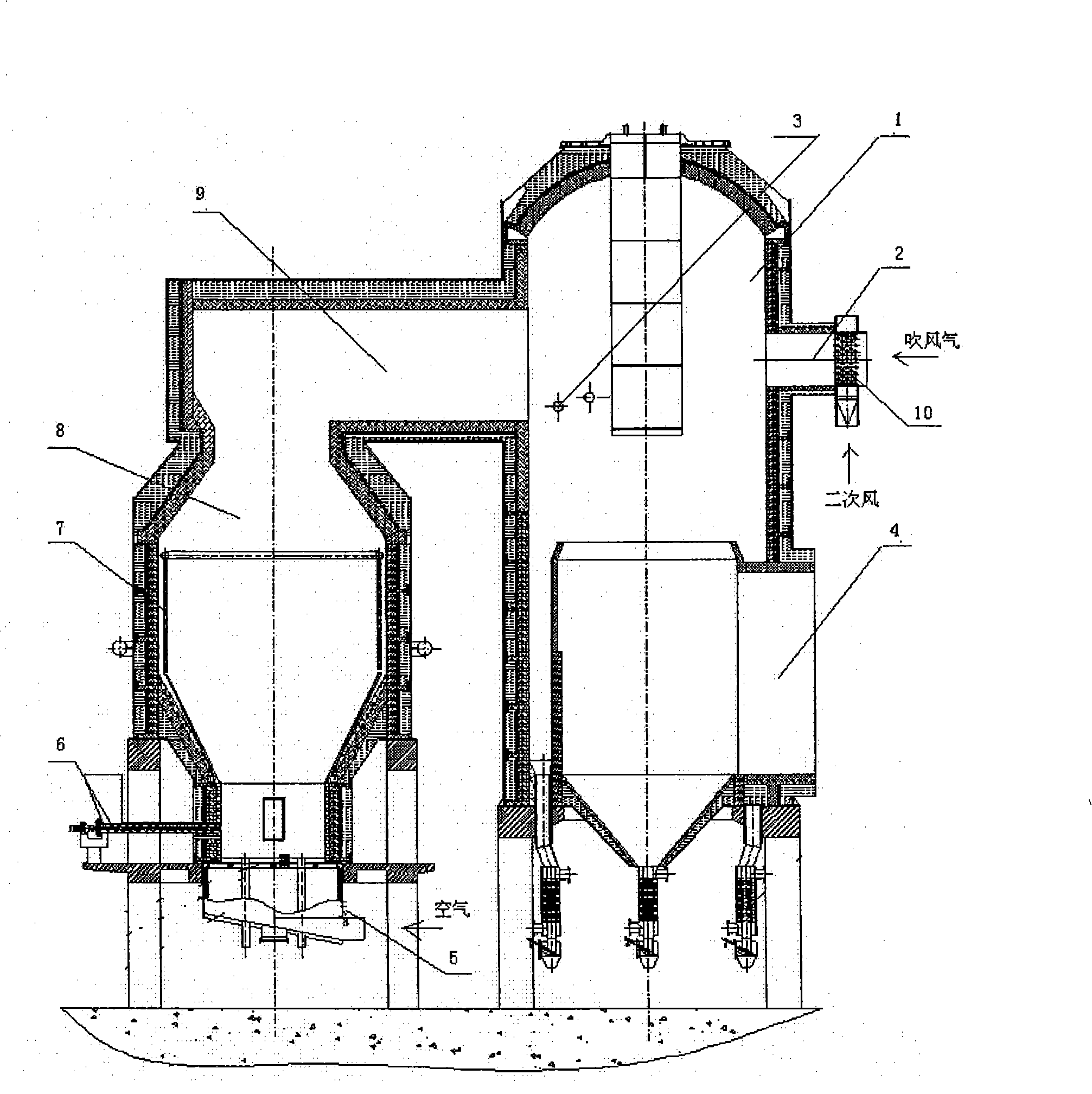 Coal gas waste gas, waste slag and waste ash comprehensive utilization process and apparatus