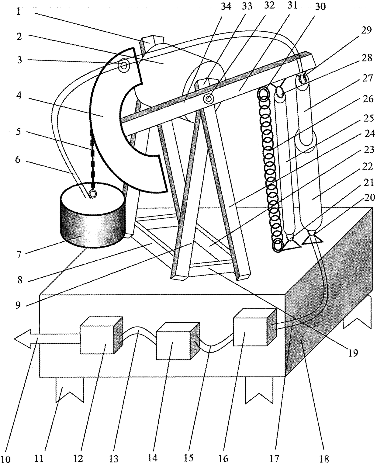 Pumping unit-simulated deep-sea small and medium-sized sea water desalination device