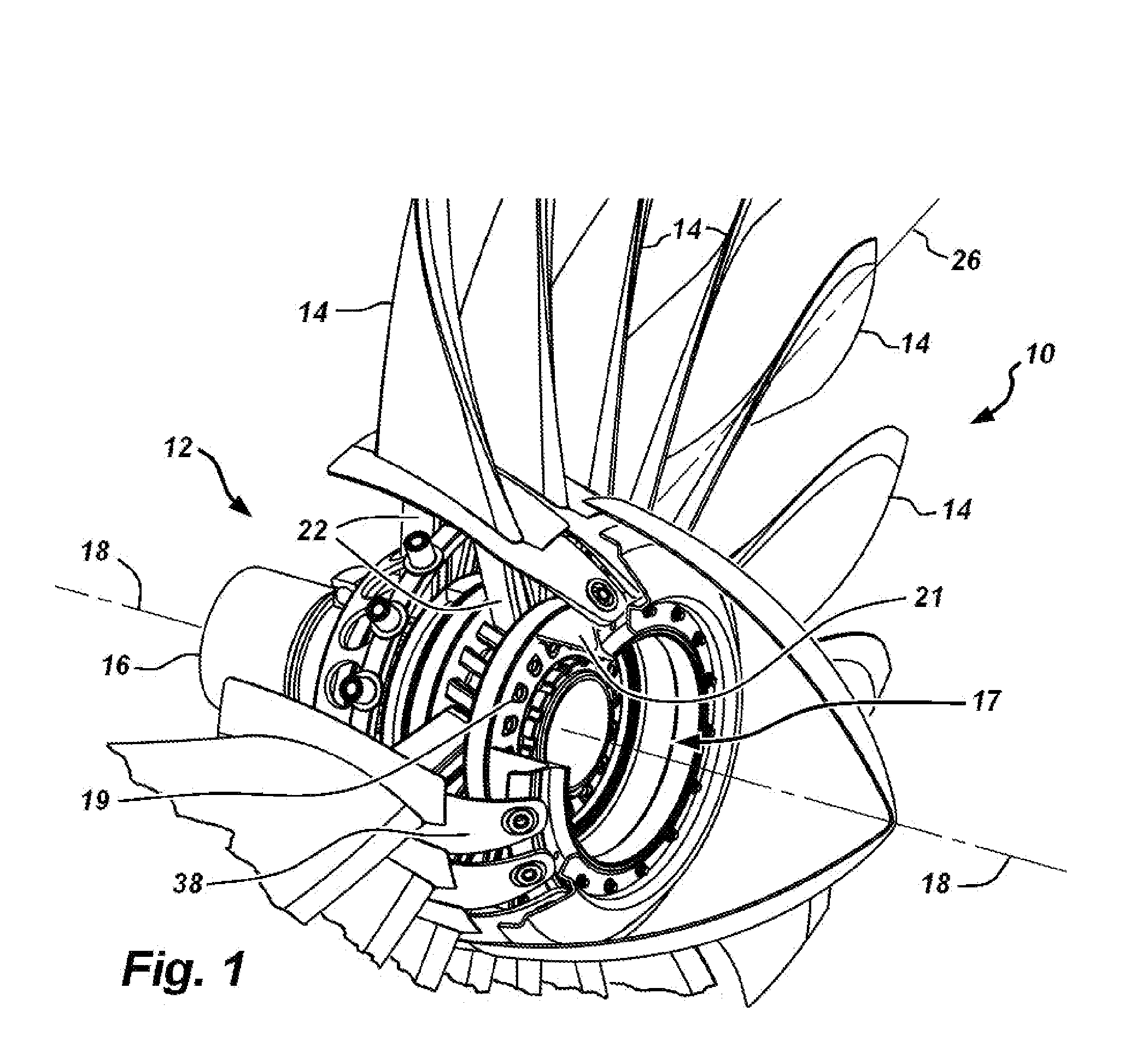 Variable pitch rotor blade with double flexible retention elements