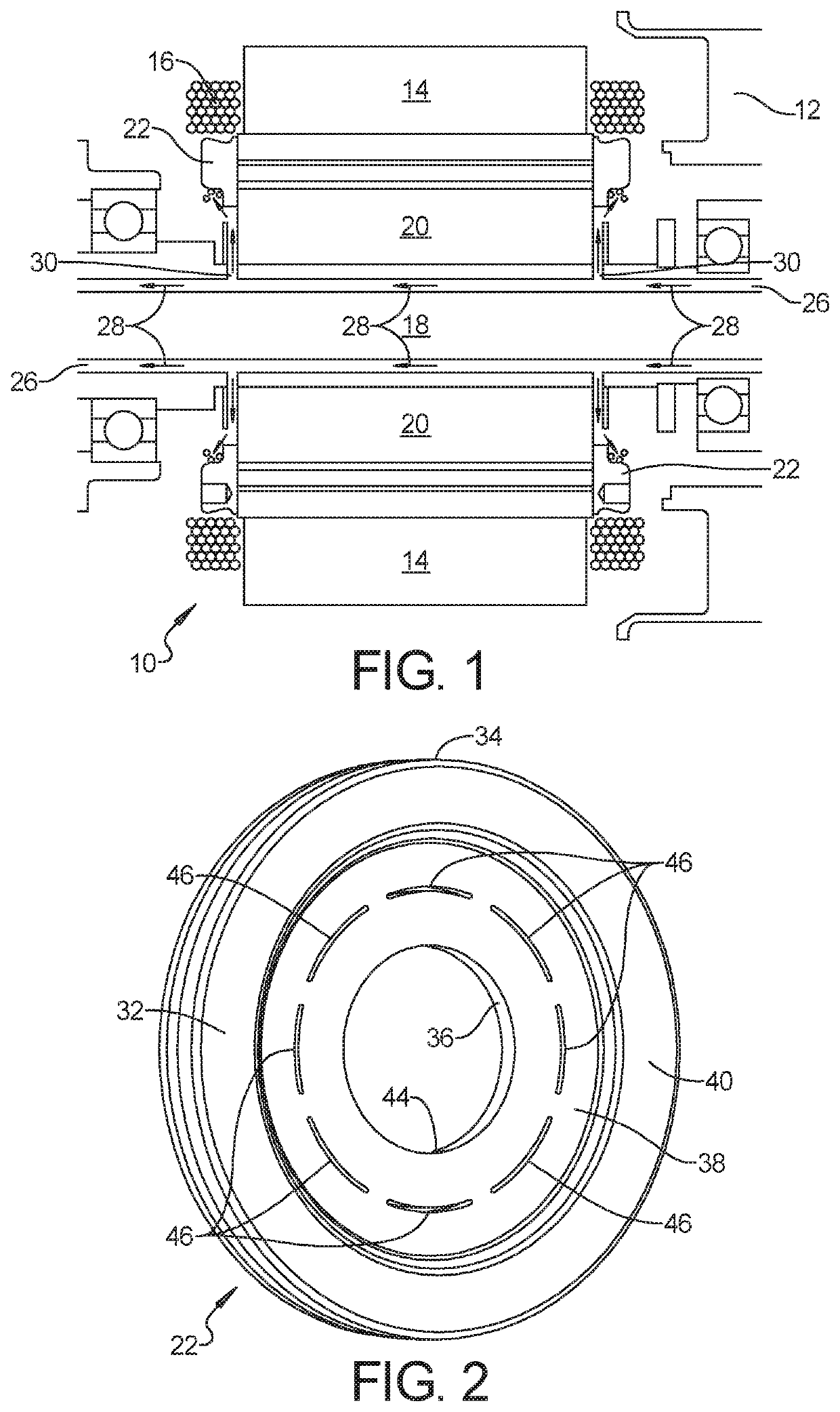 Rotor end ring with oil jacket