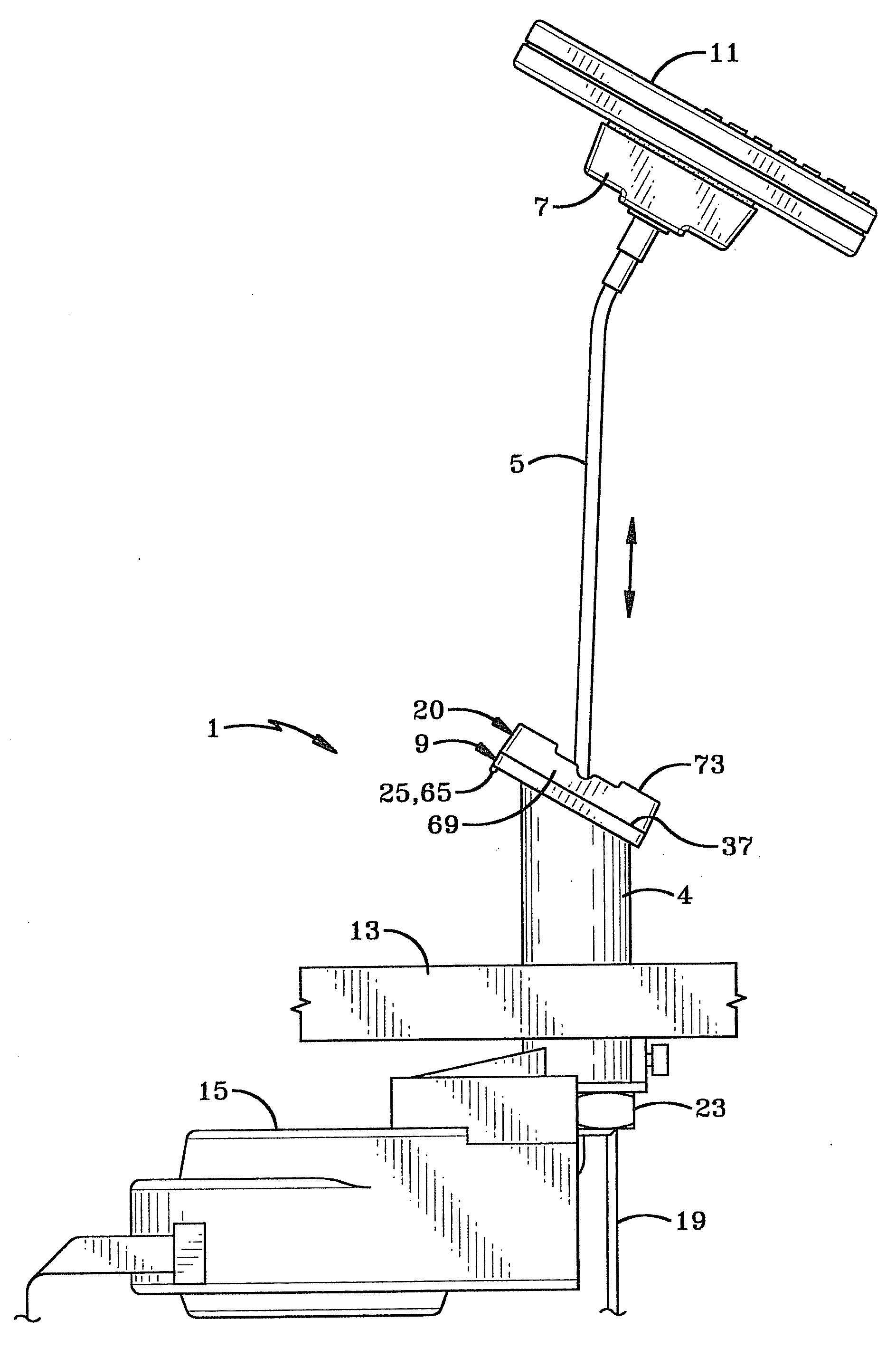 Display assembly with cable stop