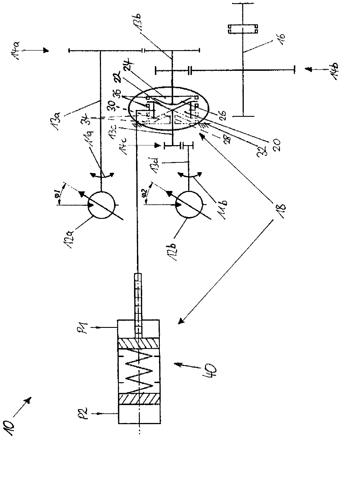 Drive device for a self-propelled machine and corresponding method