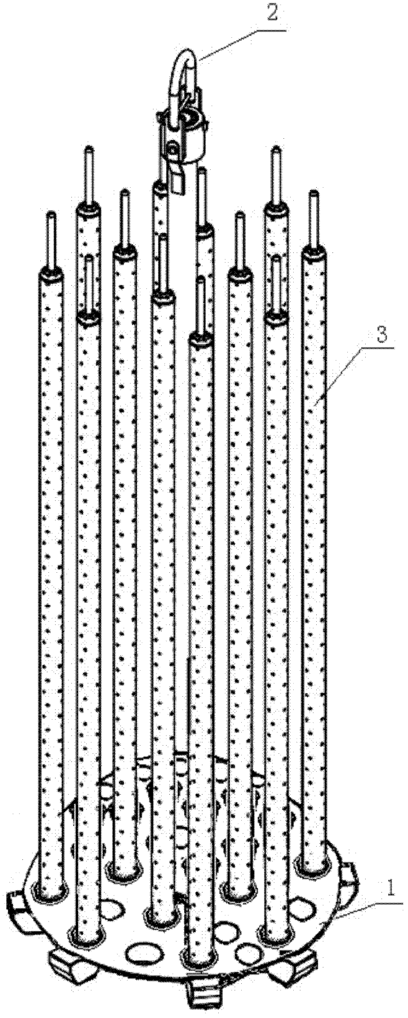 A creel device for an ultra-low liquor ratio yarn dyeing machine