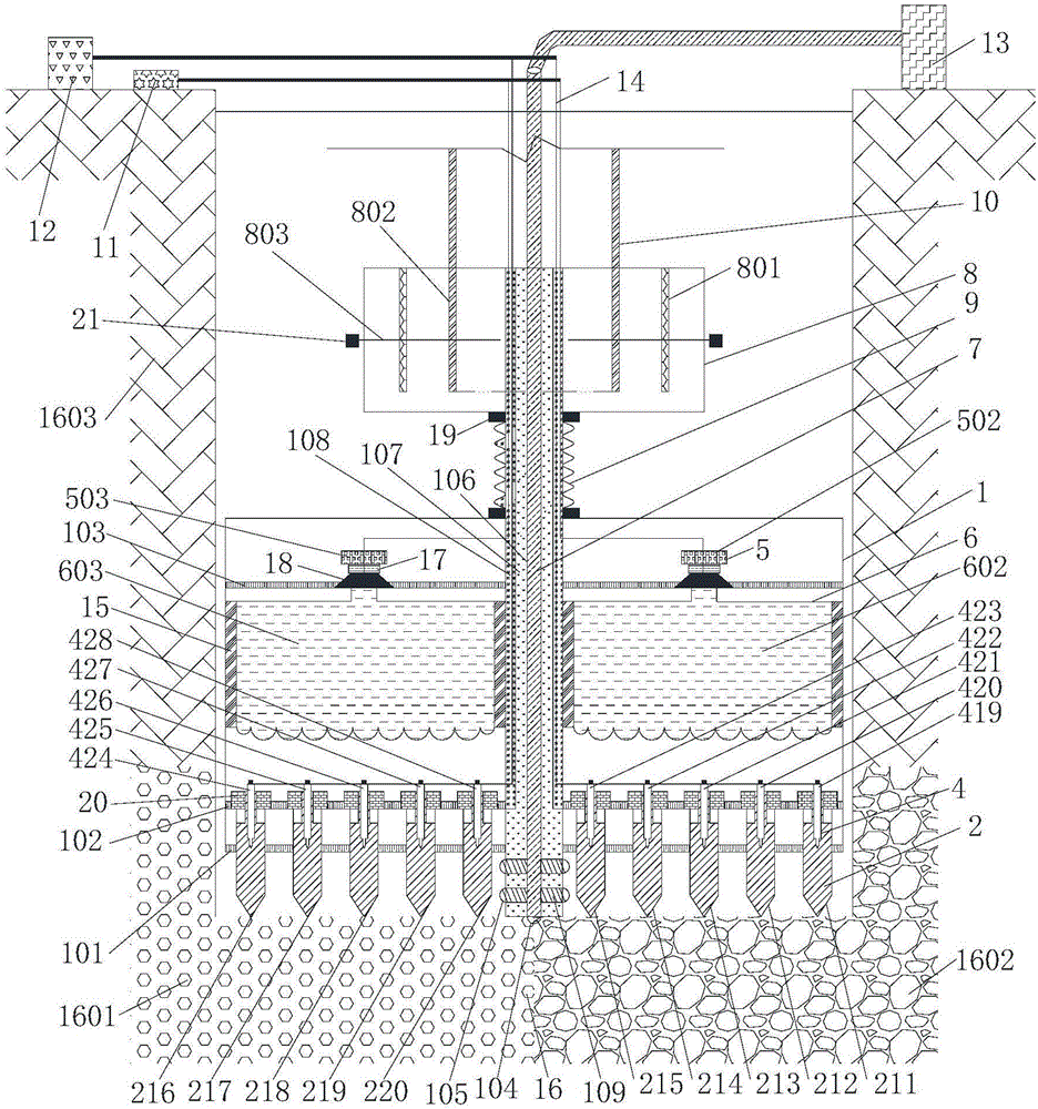 Pneumatic control rock cutting device for rock-embedded pile soft-hard interphase layer