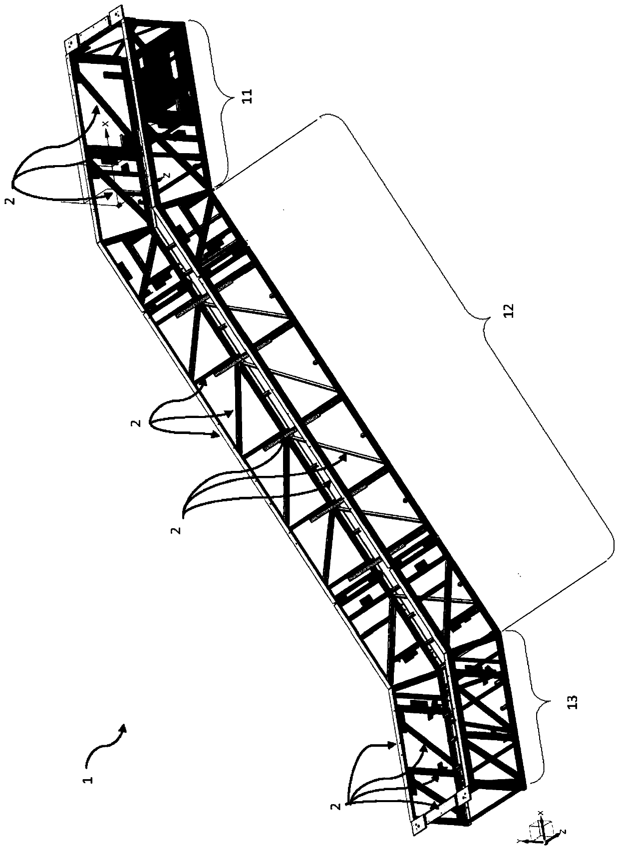 Truss manufacturing system and manufacturing process of escalator or automatic sidewalk