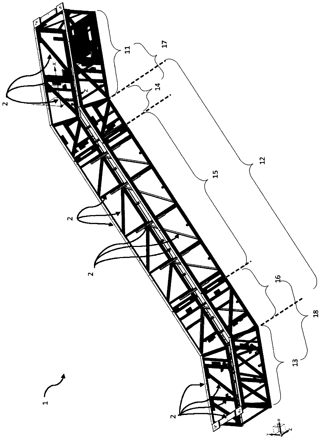 Truss manufacturing system and manufacturing process of escalator or automatic sidewalk