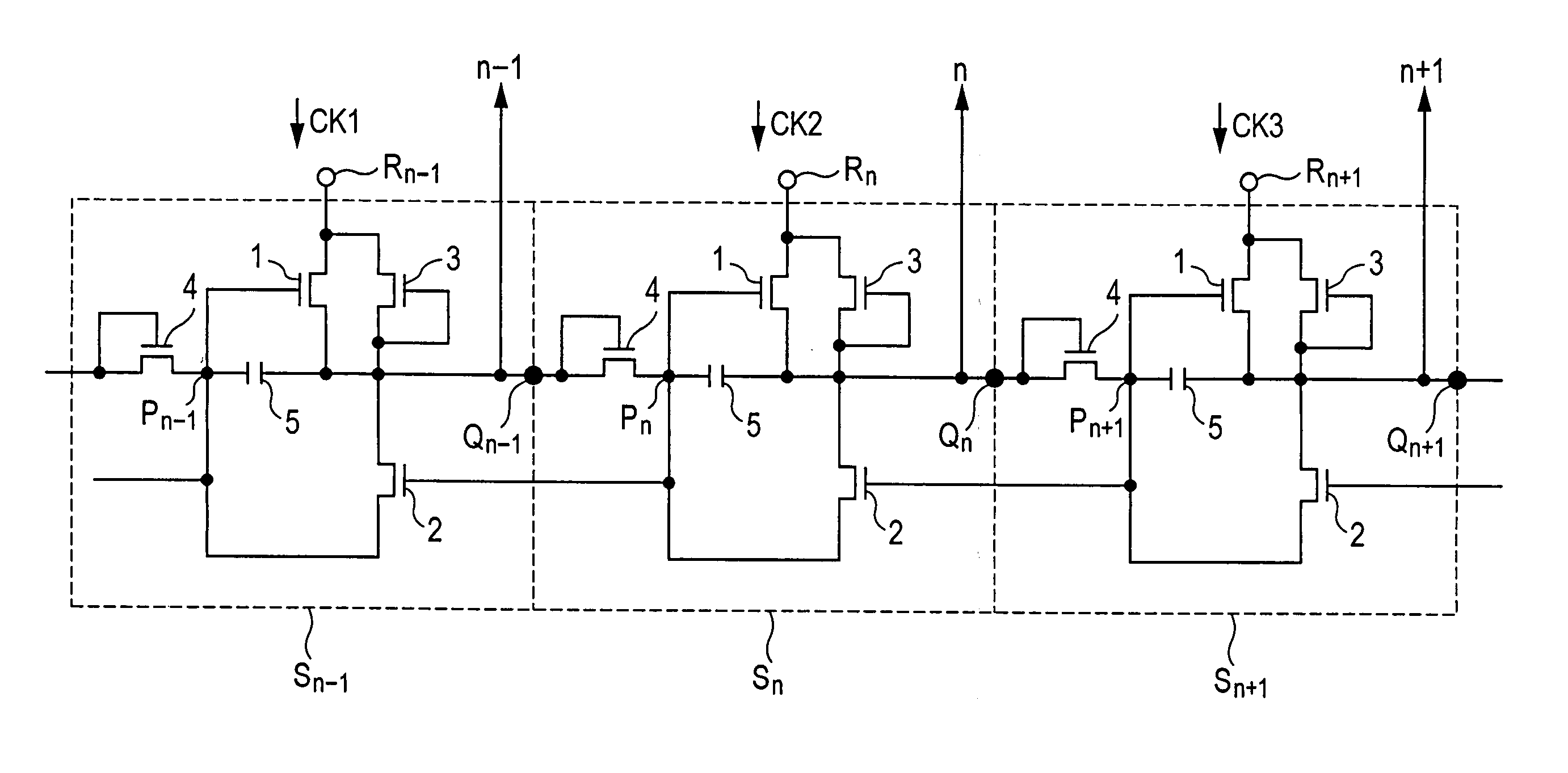 Shift register that suppresses operation failure due to transistor threshold variations, and liquid crystal driving circuit including the shift register