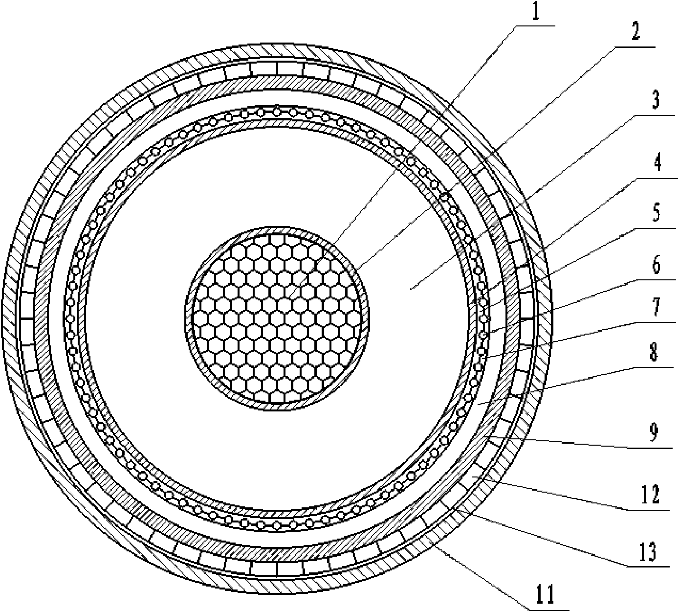 A high-voltage, ultra-high-voltage XLPE insulated single-core submarine power cable