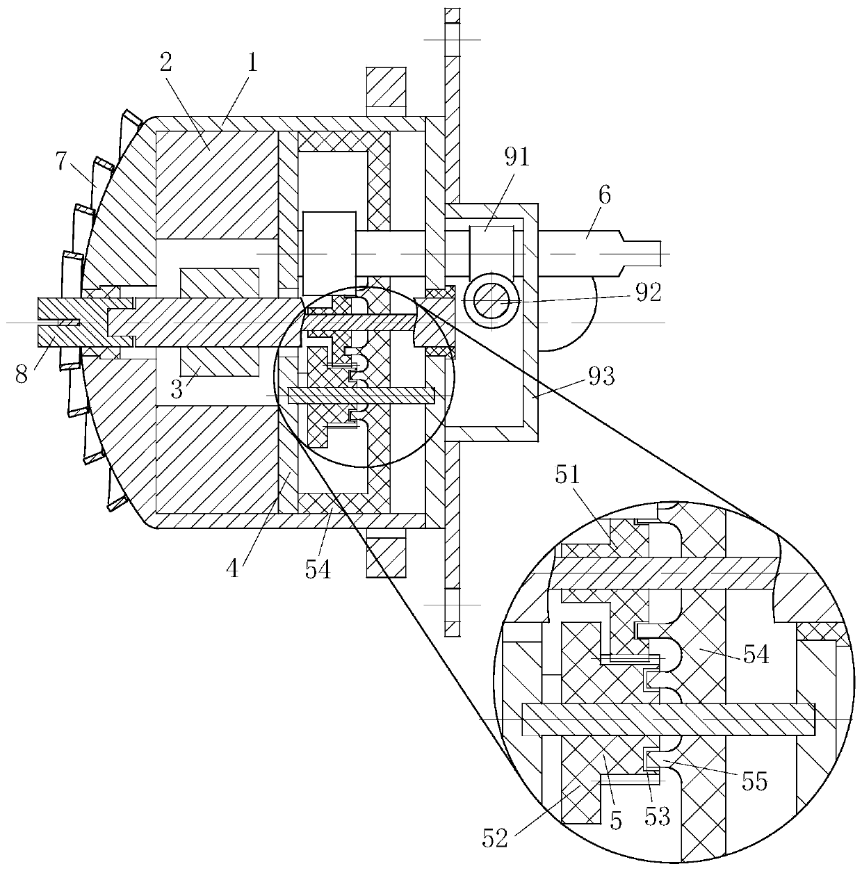 A stepper motor with easy drainage