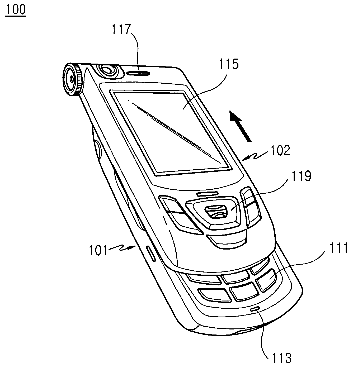 Sliding-type mobile communication terminal