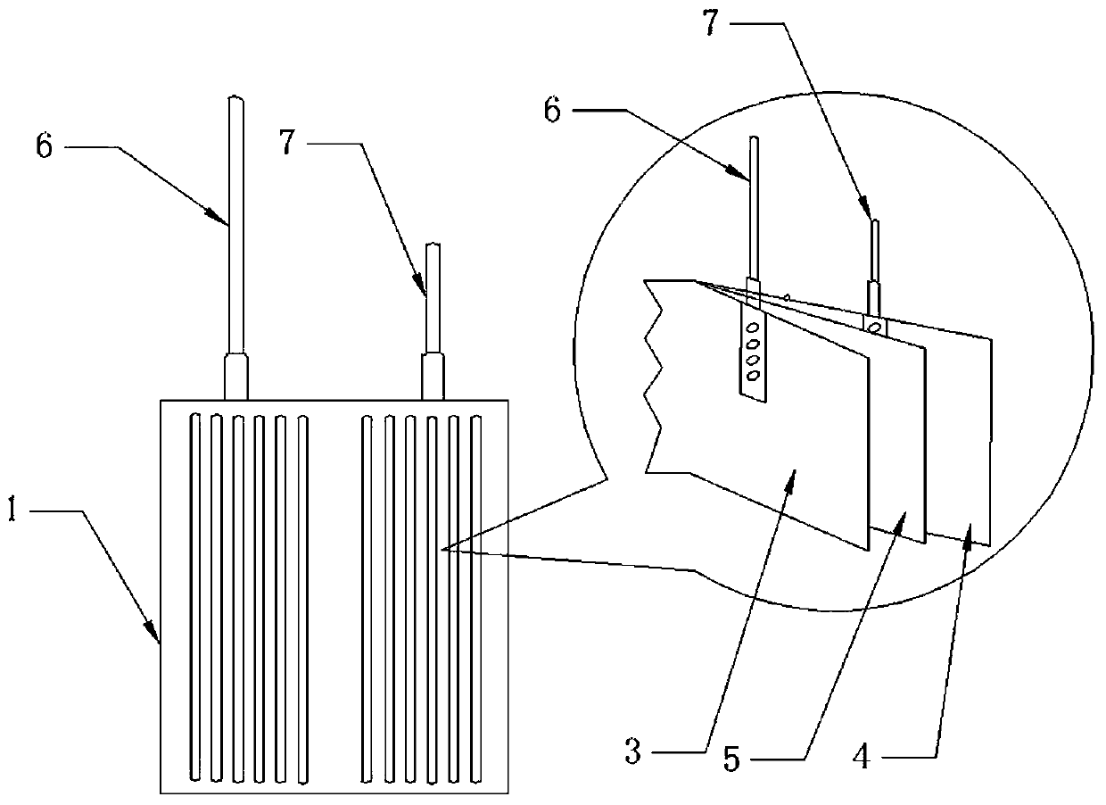 A square solid aluminum electrolytic capacitor with flexible packaging and its manufacturing method