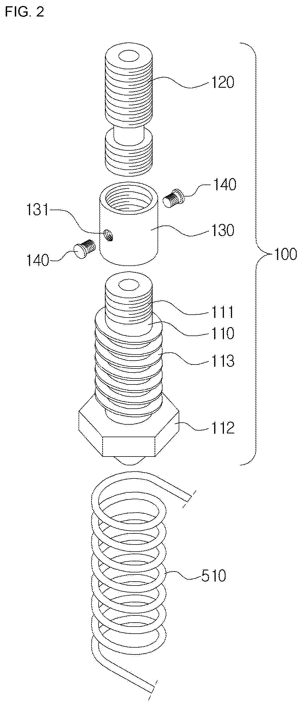 Nozzle structure applying RF heating device for 3D printer