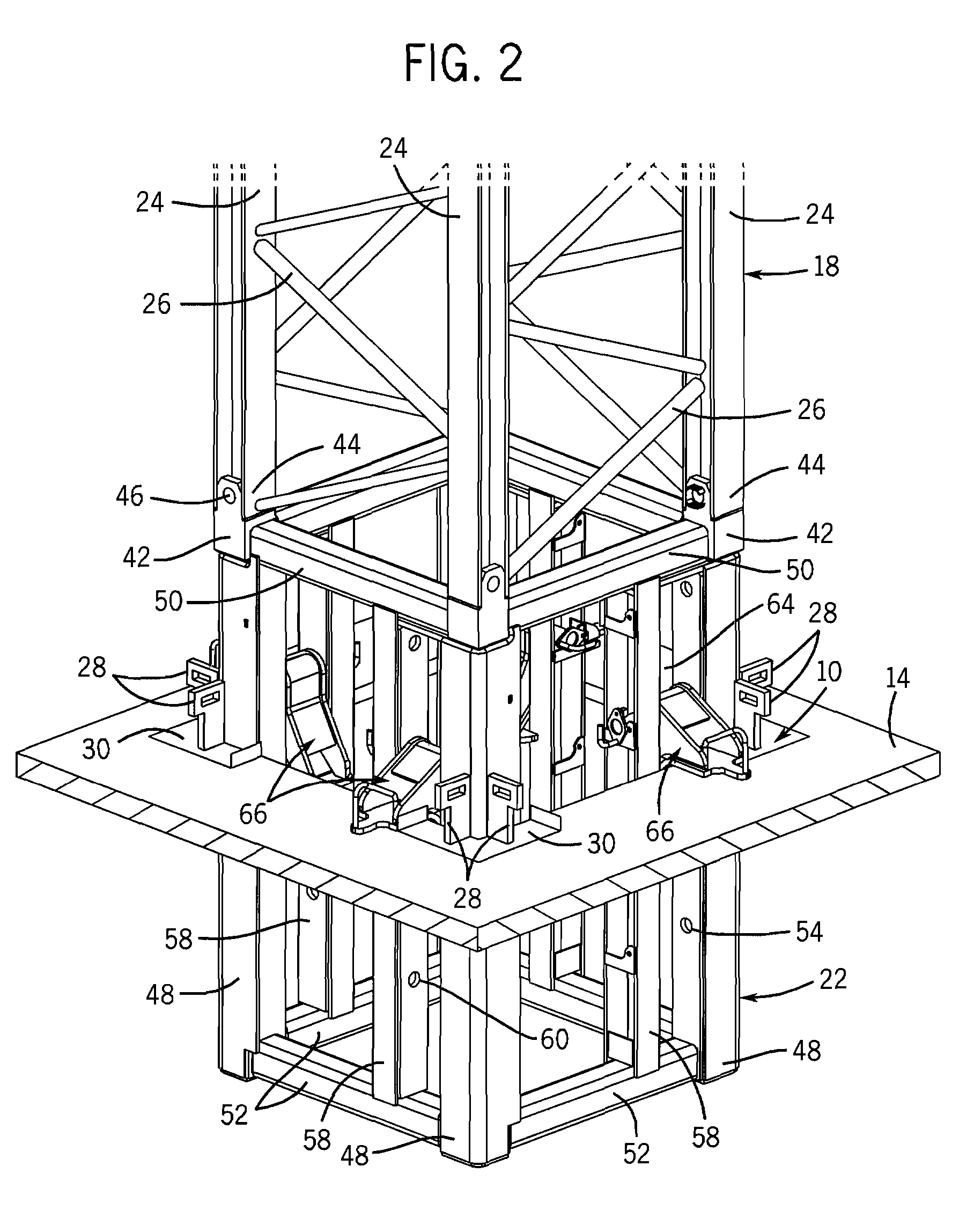 Pumping tower support system and method of use