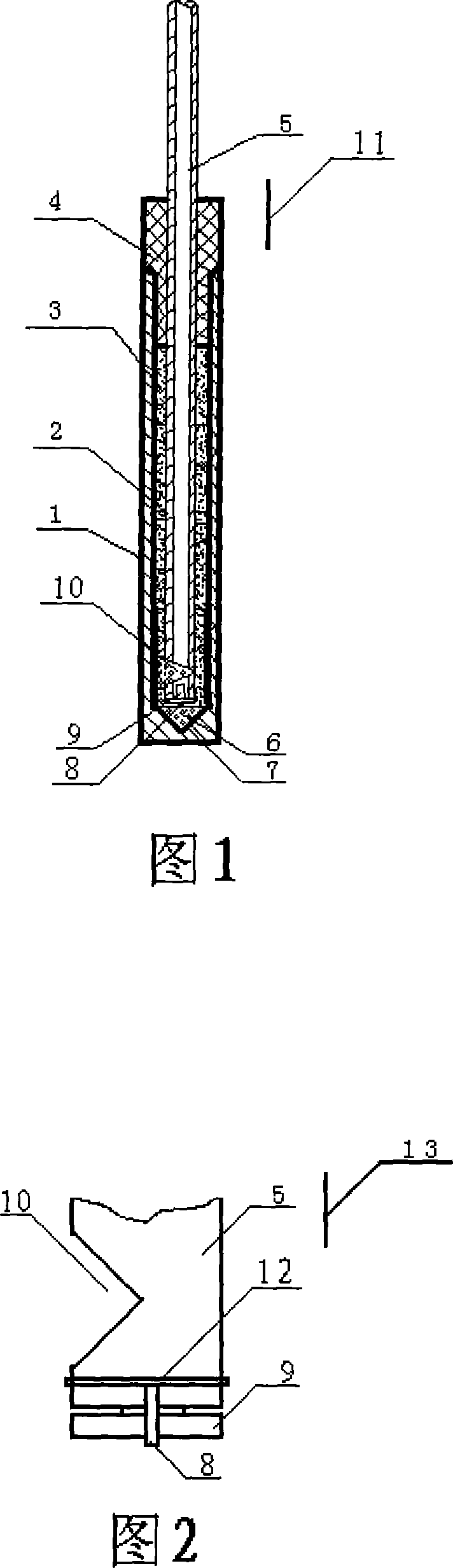 Detonator type nonpriming material detonator and non-electric detonating system thereof