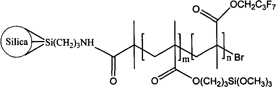 Super hydrophobic silicon-fluorine polymer/nanometer silica hybridization nanometer material and preparation method thereof