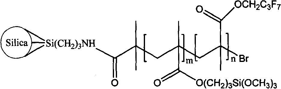 Super hydrophobic silicon-fluorine polymer/nanometer silica hybridization nanometer material and preparation method thereof