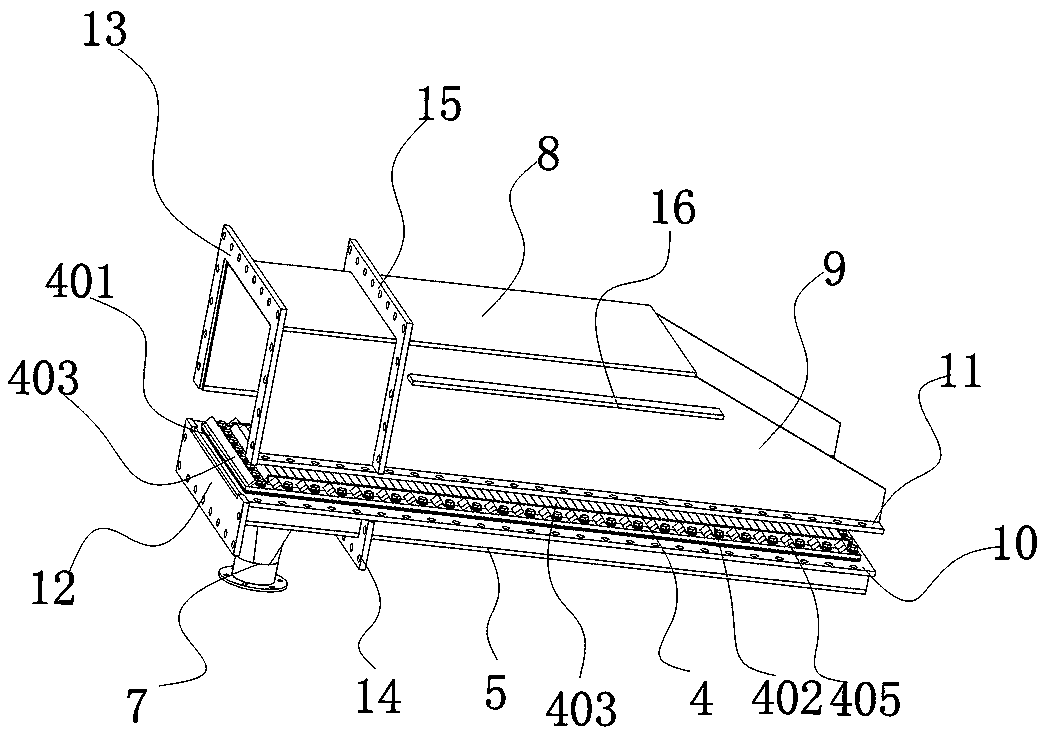 Vertical mill feeding chute device with fluidization function