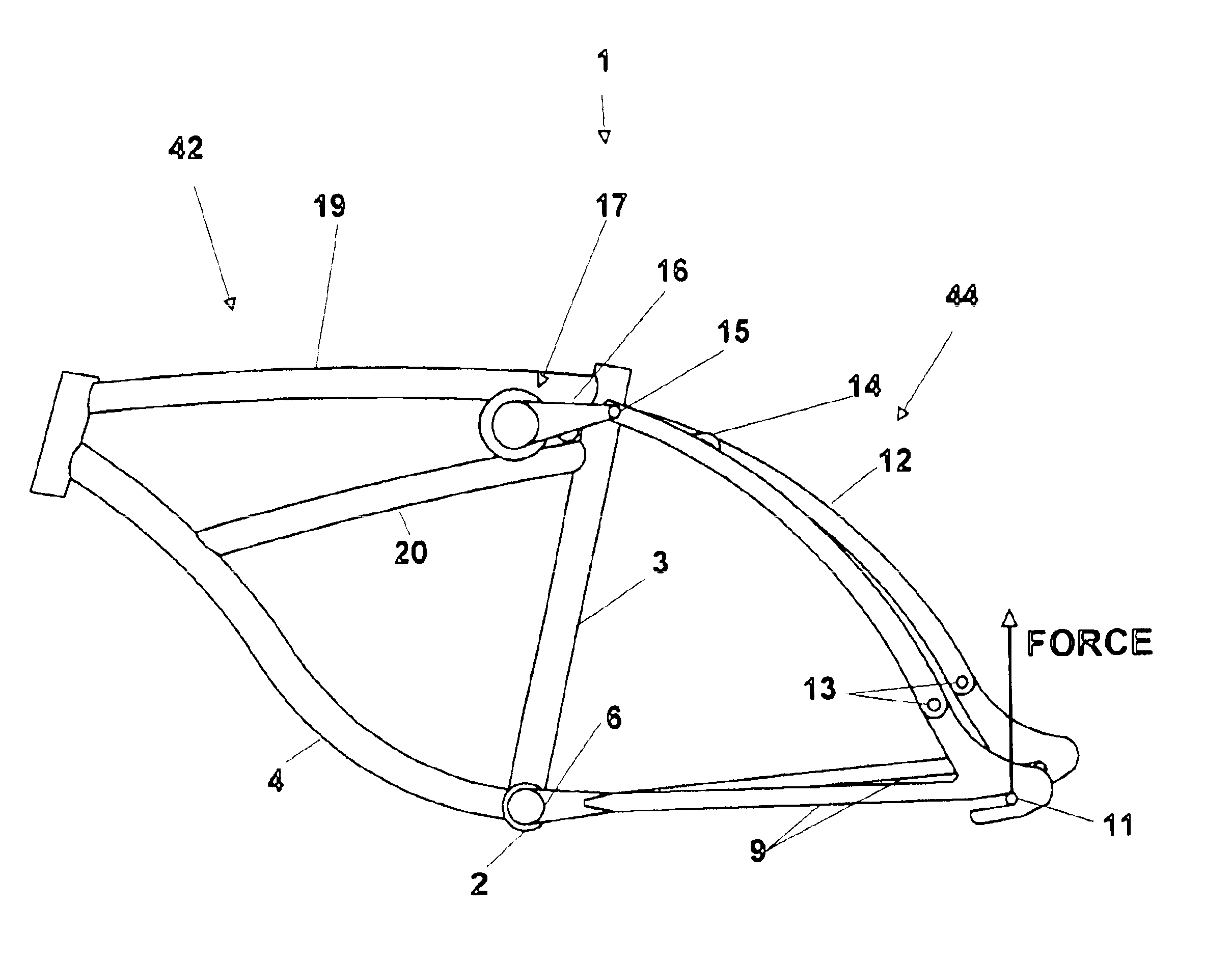 Bicycle with shock absorber