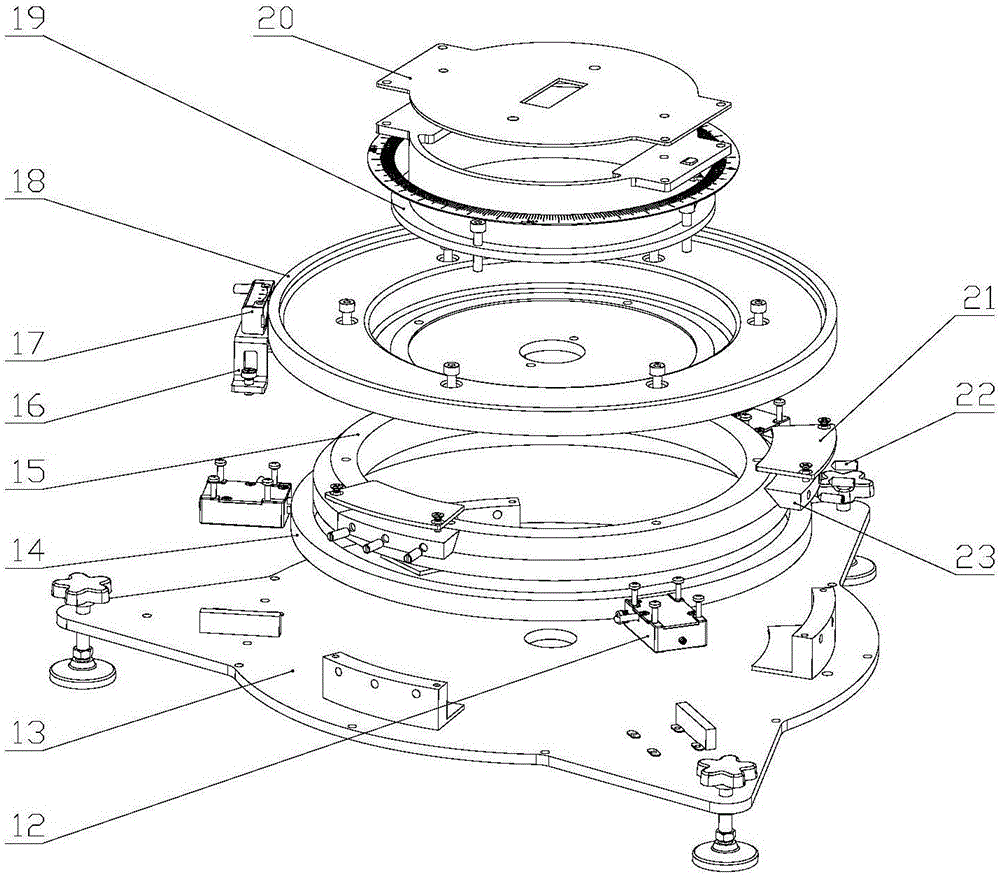 Two-shaft non-magnetic electric rotary table based on piezoelectric ceramic motor