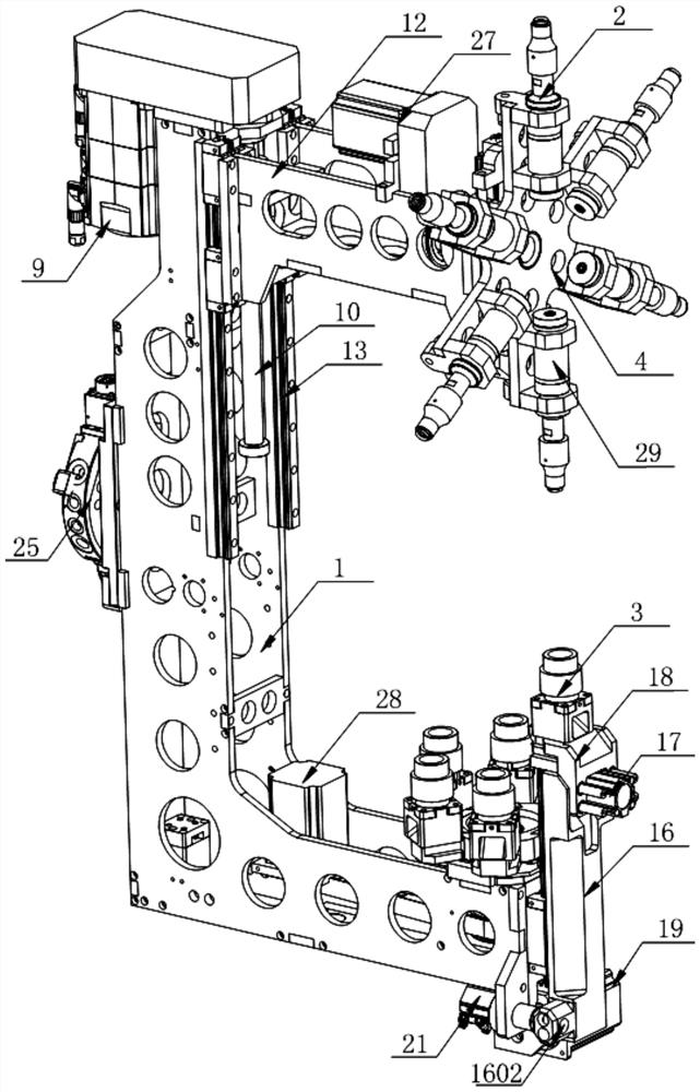 A six-head automatic switching punching die set