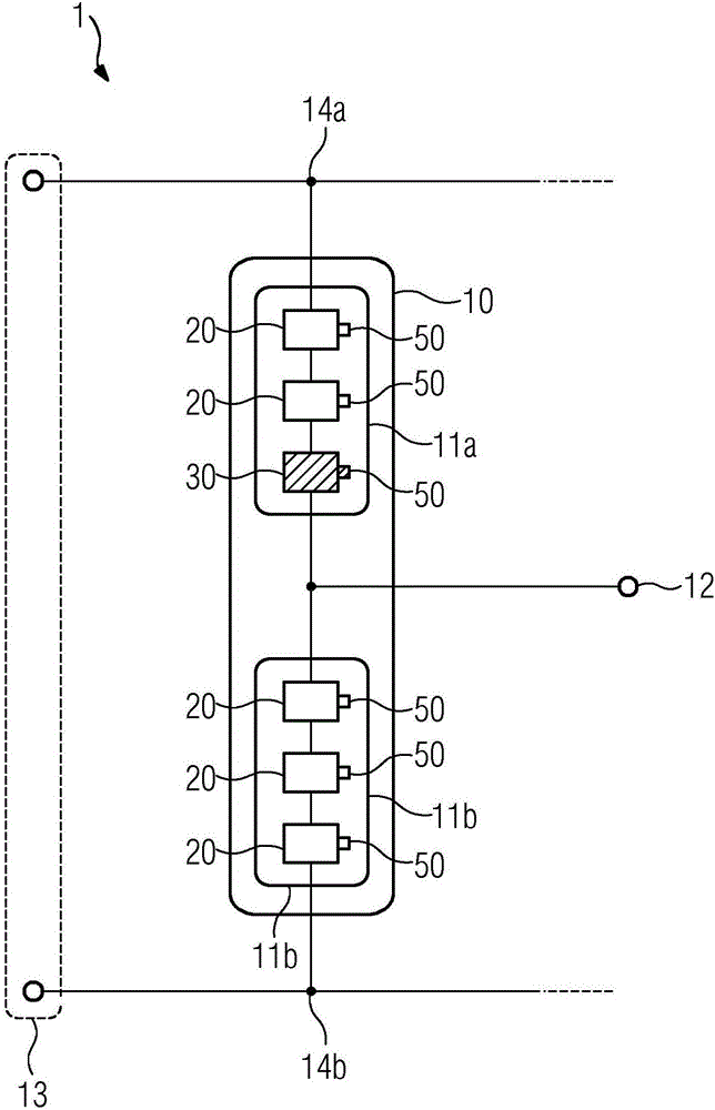 Modular converter circuit having sub-modules, which are operated in linear operation