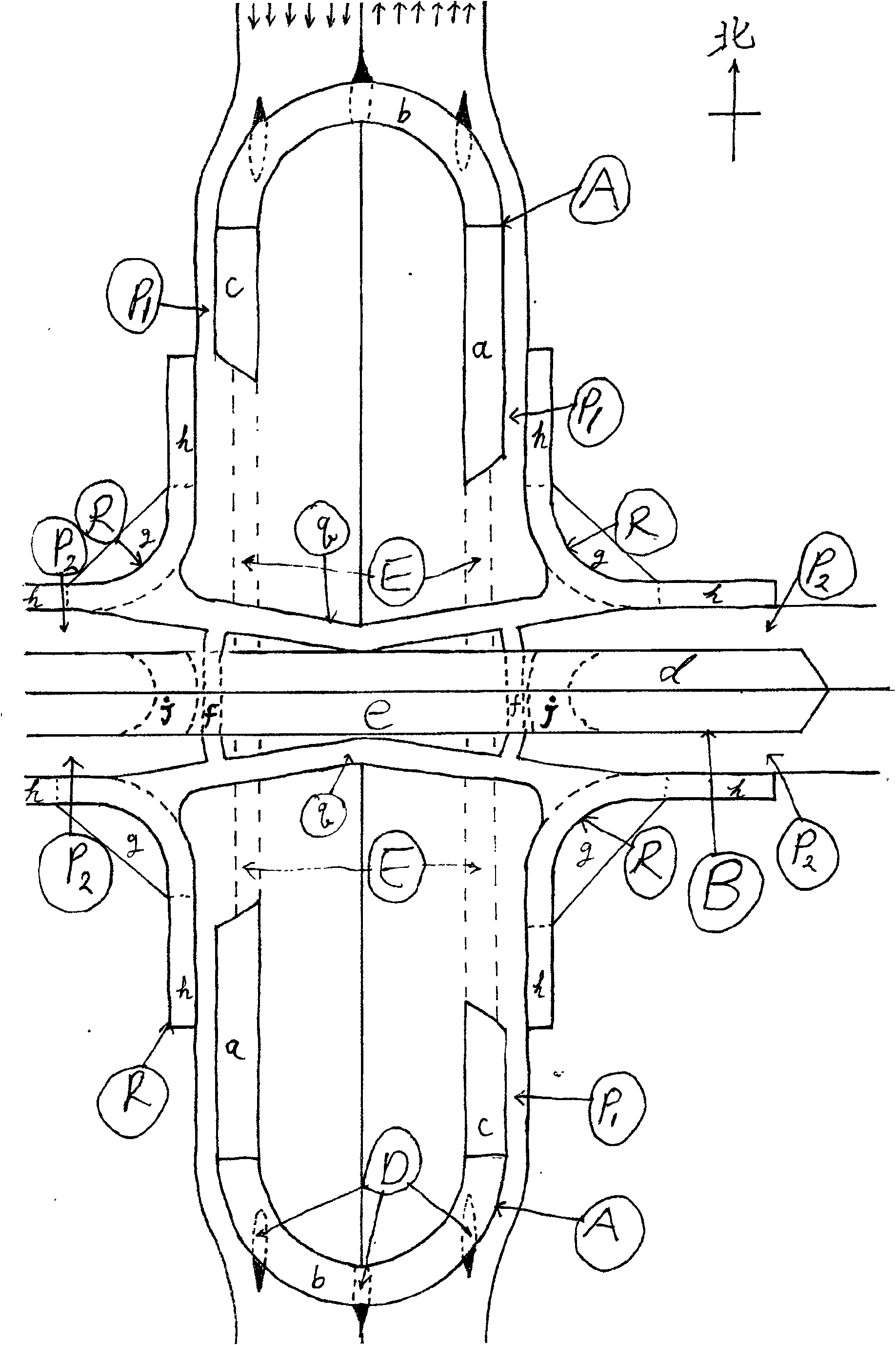 Fishhook type rotation road full oilrection overpass