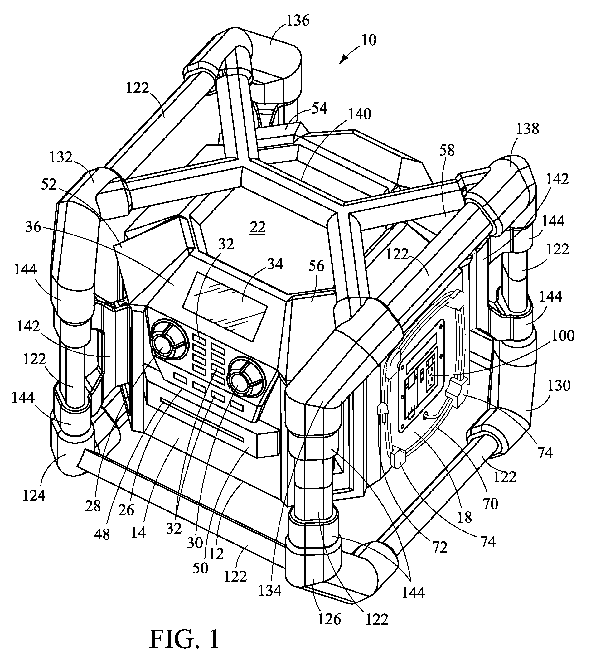 Battery charging jobsite audio apparatus