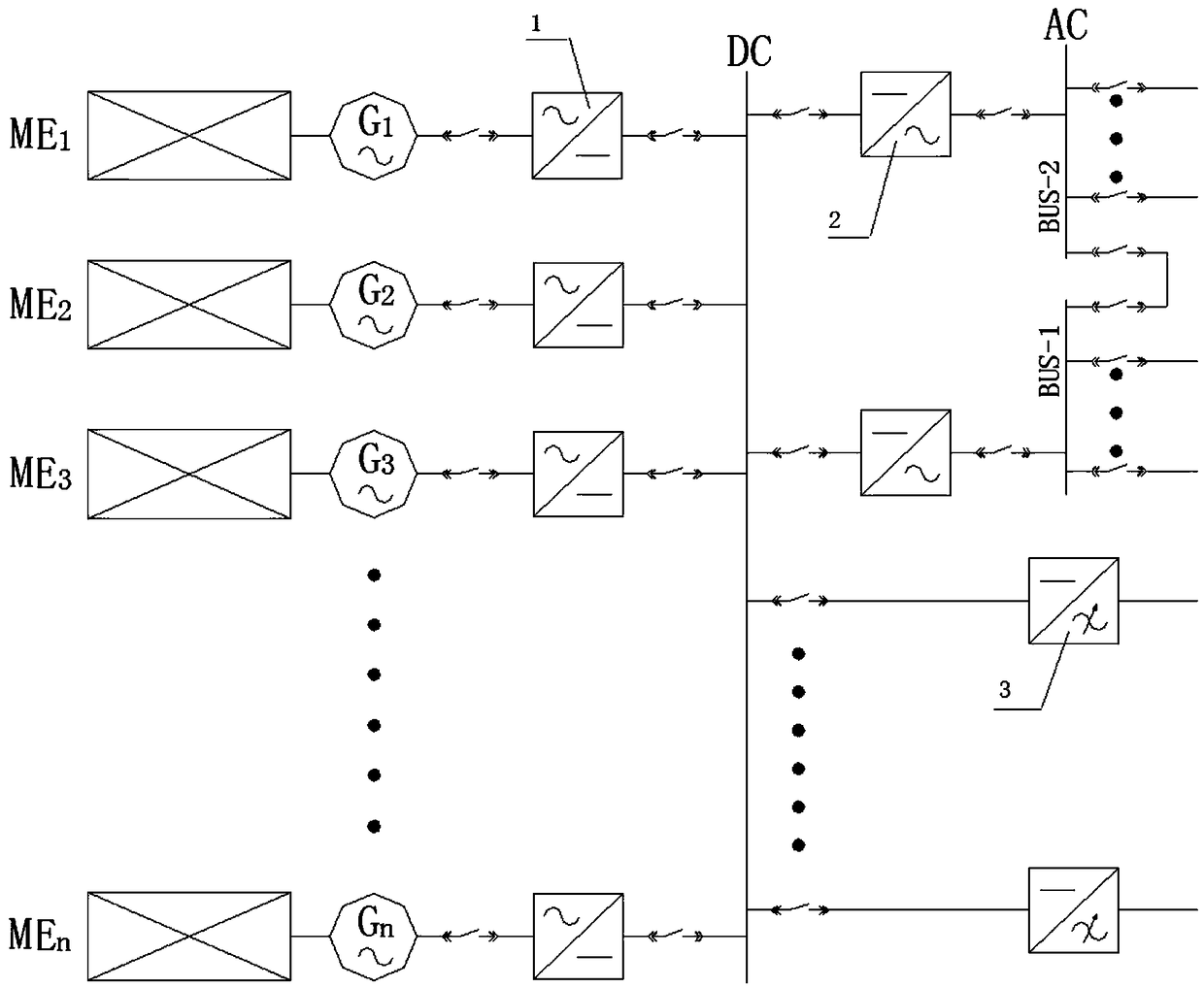 Frequency conversion main power ship power station