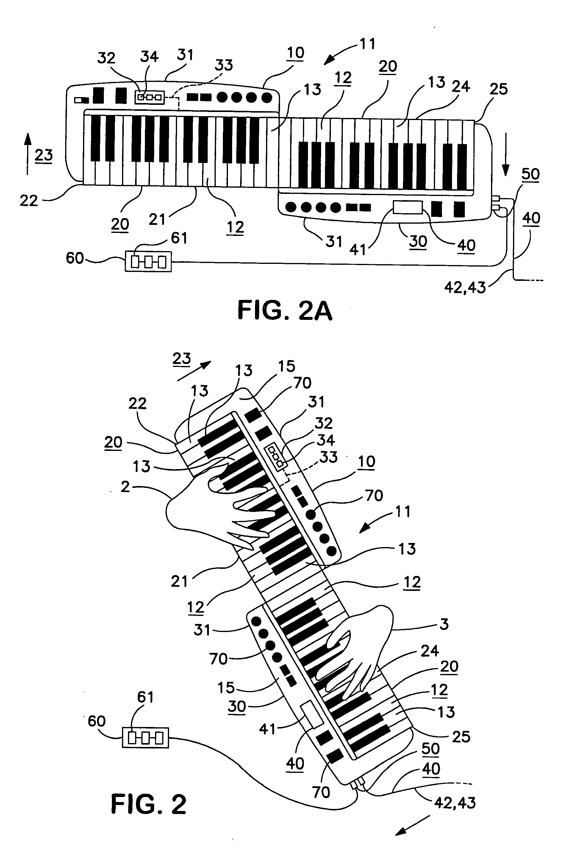 Inverted keyboard instrument and method of playing the same