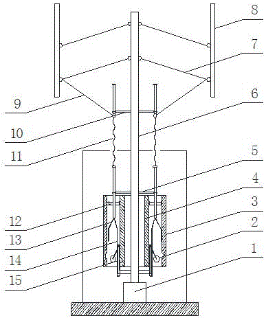 A self-extending vertical axis wind turbine