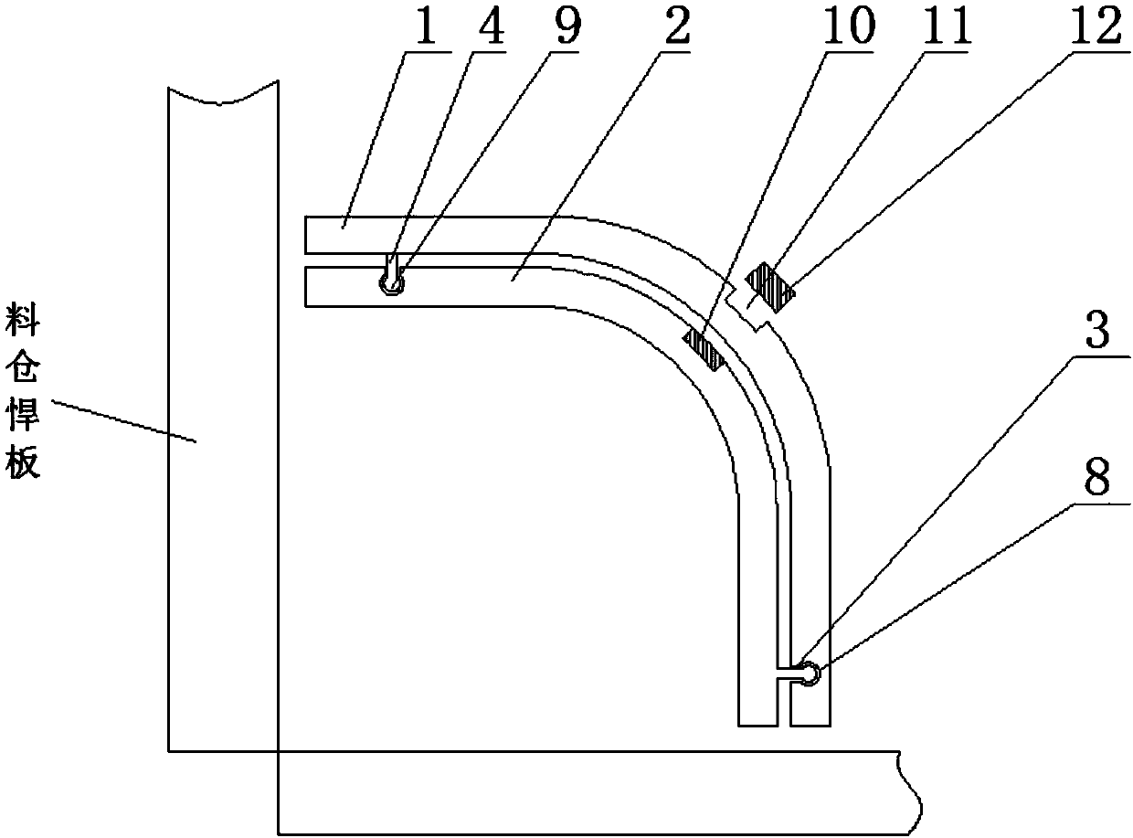 Stock bin weld joint auxiliary welding device and welding method thereof