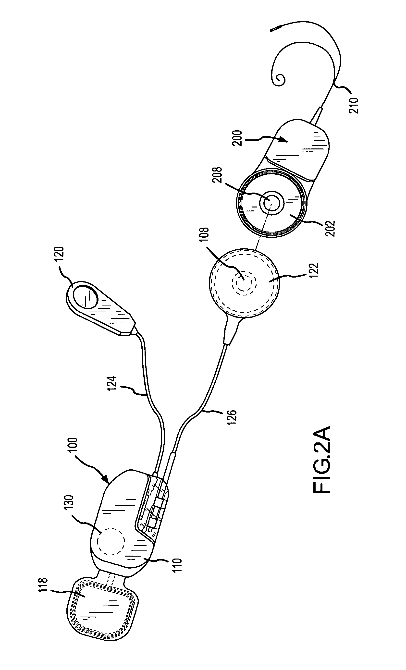 Integrated implantable hearing device, microphone and power unit