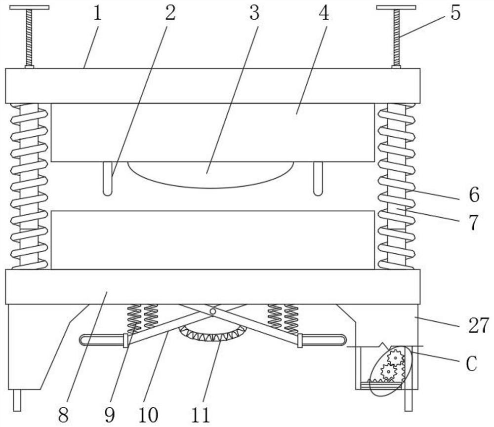 Automobile part positioning and stamping die