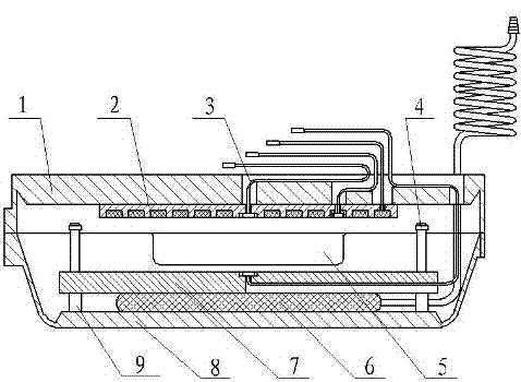 Liquid medicament thermostat for blood collecting and transfusion machine