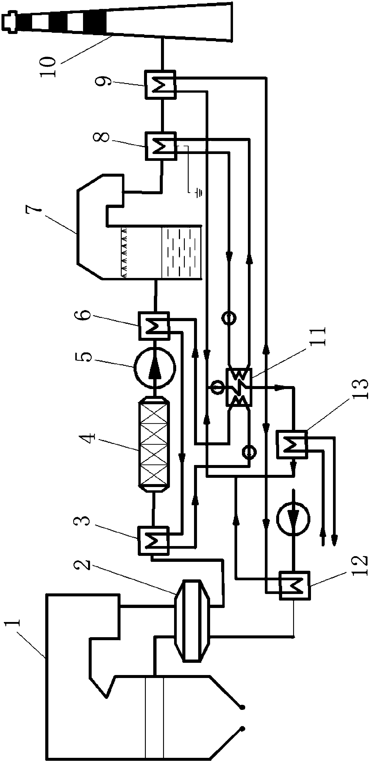 Wet flue gas advanced comprehensive treatment system and method for energy and water saving-type coal-fired boiler