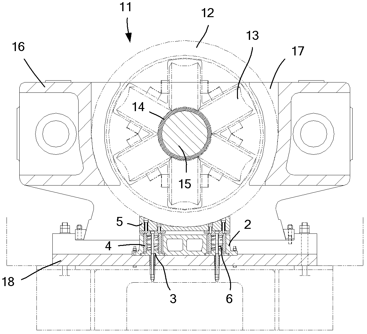 Elastic floating support device for drawing and extending roller die of drawing and extending hydraulic press