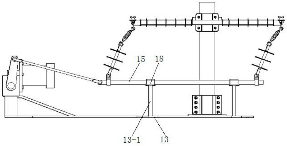 Wind excitation vibration wear simulation test device for composite insulated cross arm