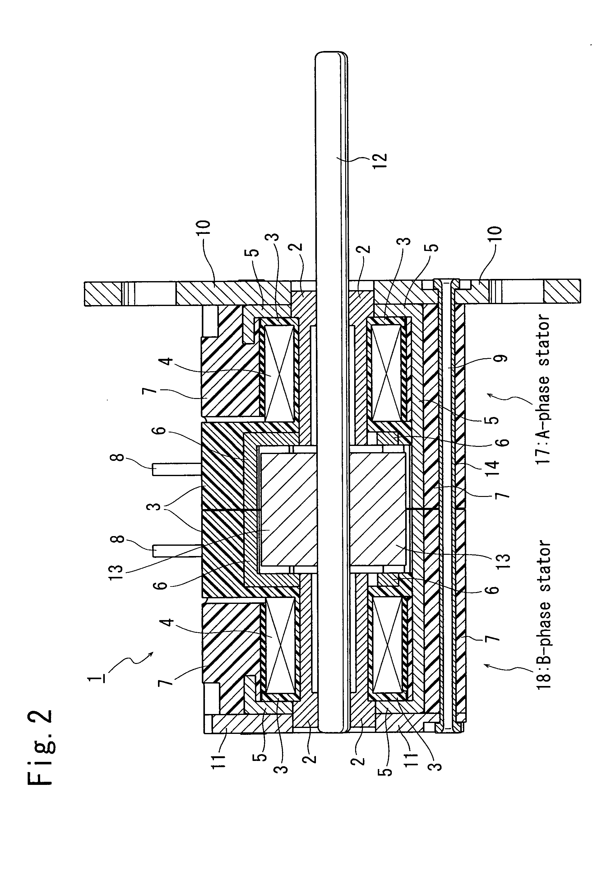 Claw-pole type stepping motor having radial dimension reduced without detriment to performance characteristic